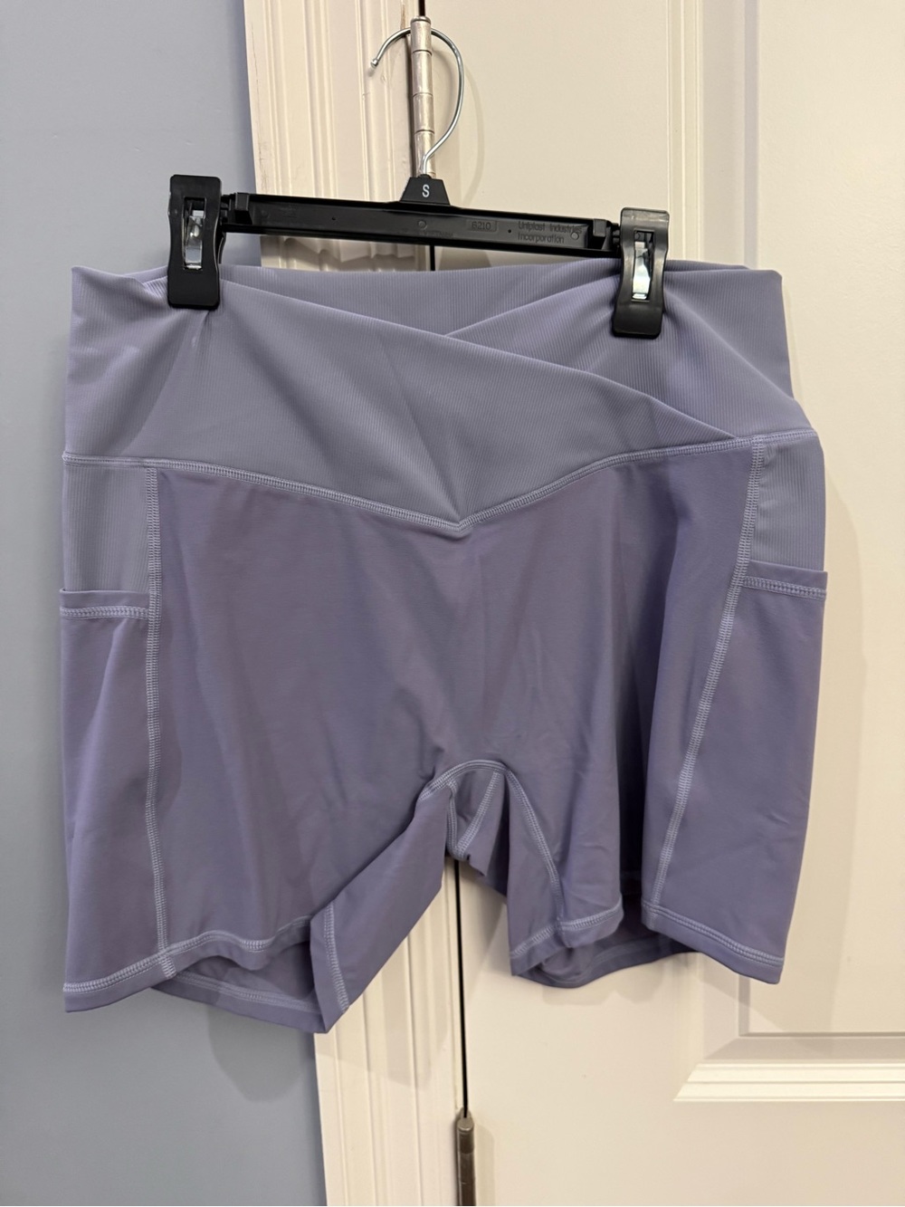 Halara Cross Over Waist Lavender Active Bike Shorts